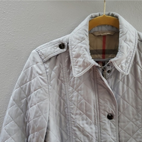 Burberry Brit Powder Blue Quilted Utility Jacket Barn Coat - Picture 2 of 14